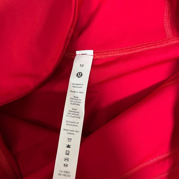 Lululemon Athletic Base Pace HR Crop Yoga Pants Dark Red NWT Women’s Size 10 - Picture 7 of 8